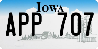 IA license plate APP707
