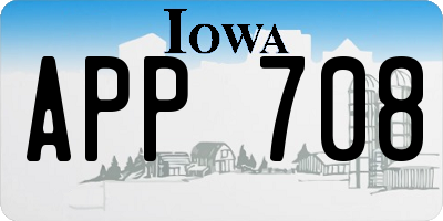IA license plate APP708