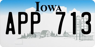 IA license plate APP713