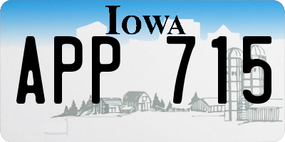 IA license plate APP715