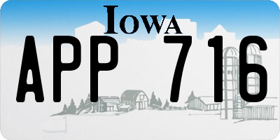 IA license plate APP716