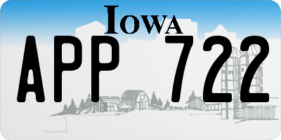IA license plate APP722