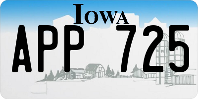 IA license plate APP725