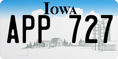 IA license plate APP727