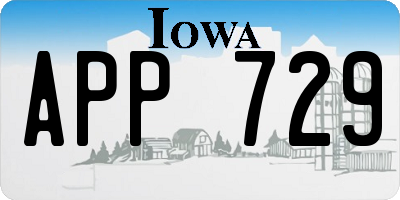 IA license plate APP729