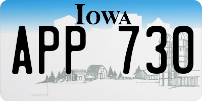 IA license plate APP730