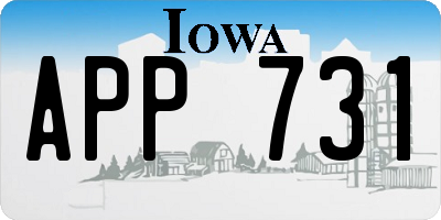 IA license plate APP731