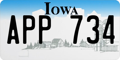 IA license plate APP734