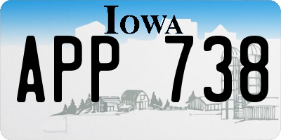 IA license plate APP738