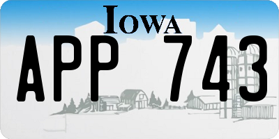 IA license plate APP743