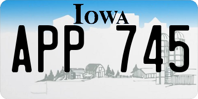 IA license plate APP745