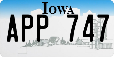 IA license plate APP747