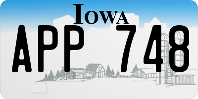 IA license plate APP748