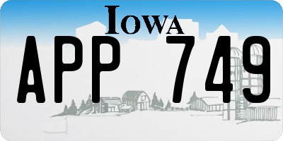 IA license plate APP749