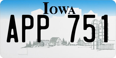 IA license plate APP751