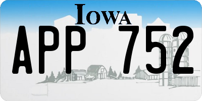 IA license plate APP752
