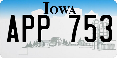 IA license plate APP753