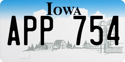 IA license plate APP754
