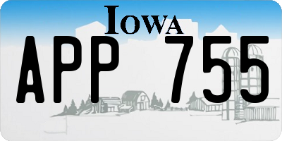 IA license plate APP755