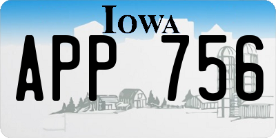 IA license plate APP756