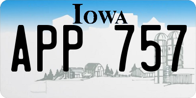 IA license plate APP757