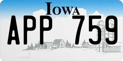 IA license plate APP759