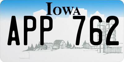 IA license plate APP762