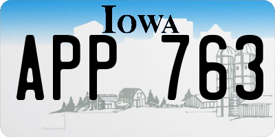 IA license plate APP763