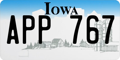 IA license plate APP767