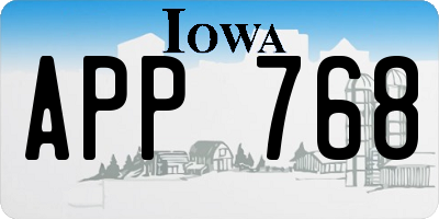IA license plate APP768