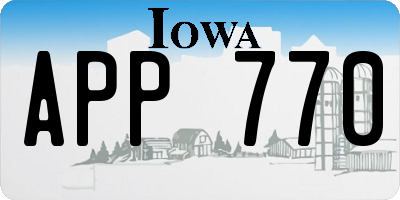 IA license plate APP770