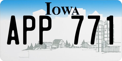 IA license plate APP771