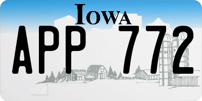 IA license plate APP772