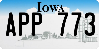 IA license plate APP773
