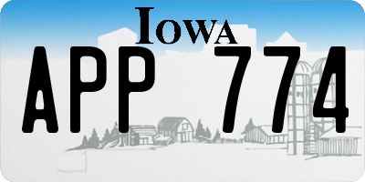 IA license plate APP774