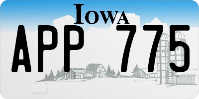 IA license plate APP775