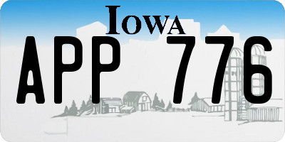 IA license plate APP776