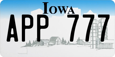 IA license plate APP777