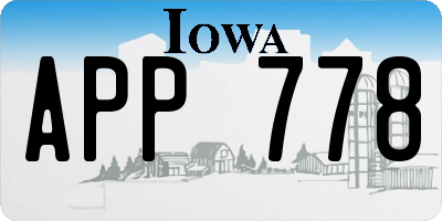 IA license plate APP778