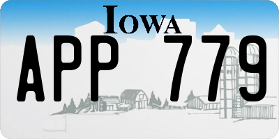 IA license plate APP779
