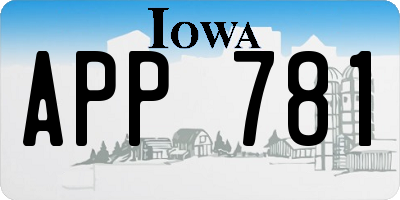 IA license plate APP781