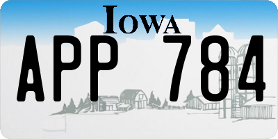 IA license plate APP784