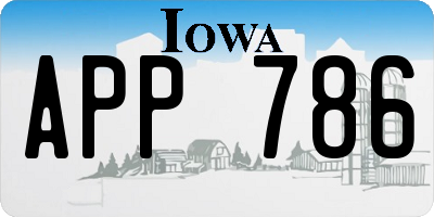 IA license plate APP786