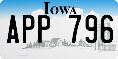 IA license plate APP796