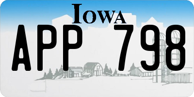 IA license plate APP798