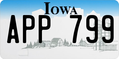 IA license plate APP799