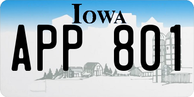 IA license plate APP801