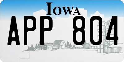 IA license plate APP804