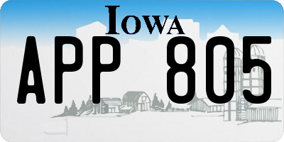 IA license plate APP805