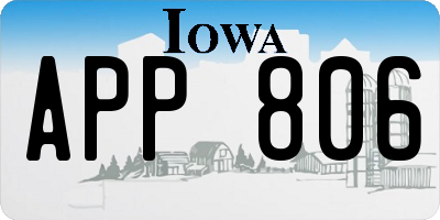 IA license plate APP806